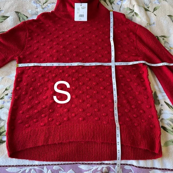 NWOT Gibson Latimer Red Popcorn polka Dot Sweater - Picture 6 of 16